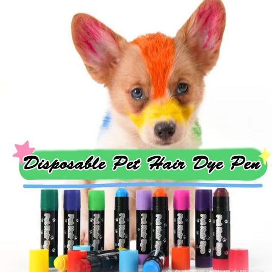 12 Colors Disposable Dog Hair Dye Paint Temporary, Pet Fur Markers Non Toxic Safe Hair Color Painting Styling Crayon