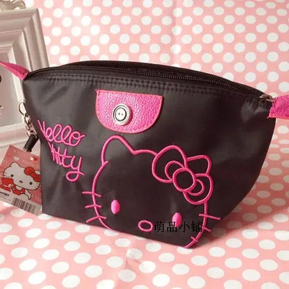 28X11cm Sanrio Hello Kitty Makeup Bag Anime Y2K Girls Storage Bag Cartoon Kawaii Large Capacity Waterproof PU Handbag Gift