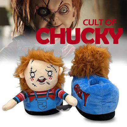 Michael Myers Plushie Doll Chucky Plush Halloween Demon King Animal Slippers Winter Warm Shoes Men Women's Indoor Kids Gifts