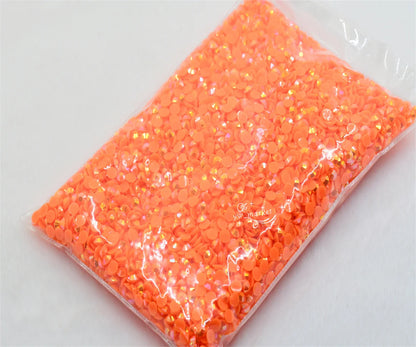 1000pcs 6mm Glue On Crystal Stones Resin Rhinestone  Jelly AB Gems Flatback DIY Stones in Non Hot Fix