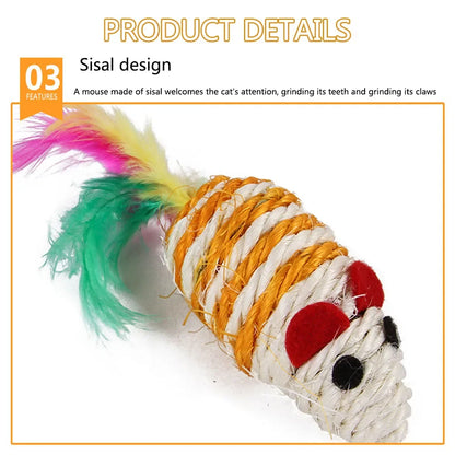 Kitten Toys Variety Pack-Pet Cat Toys Combination Set Cat Toy Funny Cat Stick Sisal Mouse Bell Ball Cat Supplies