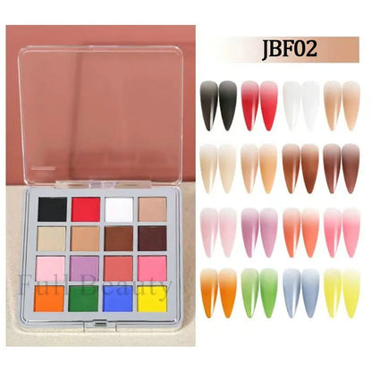 16Colors Red Series Nail Solid Pigment Gradient Design Nails Art Rubbing Dust Set Fine Chrome Powder Decoration Manicure LAJBF03