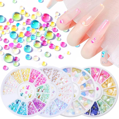 PICT YOU 3D Sharp-Bottom Opal Nail Rhinestone Glitter Small Irregular Beads Stone Manicuring Nail Art Decoration In Wheel Tools