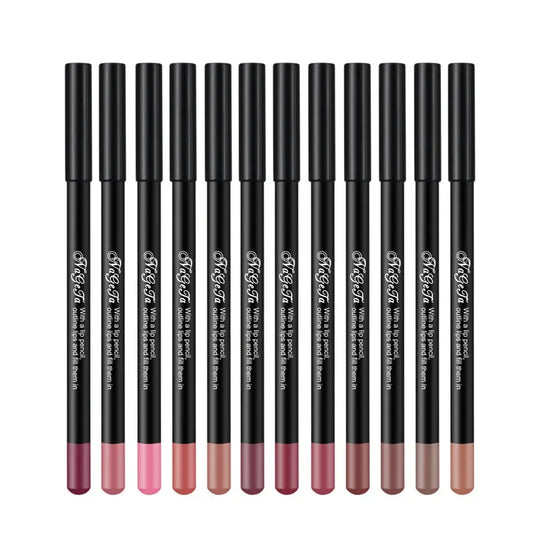 12 Colors Nude Lip Pencils Matte Lipstick Lip Liner Pen Waterproof Pigments Moisturizer Matte Lipliner Pencil Beauty Tools