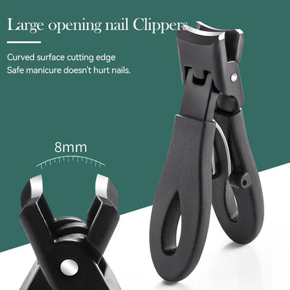 Large Opening Stainless Steel Nail Clippers Cutter Trimmer Anti-Splash Manicure Scissors Thick Hard Toenail Pedicure Tools