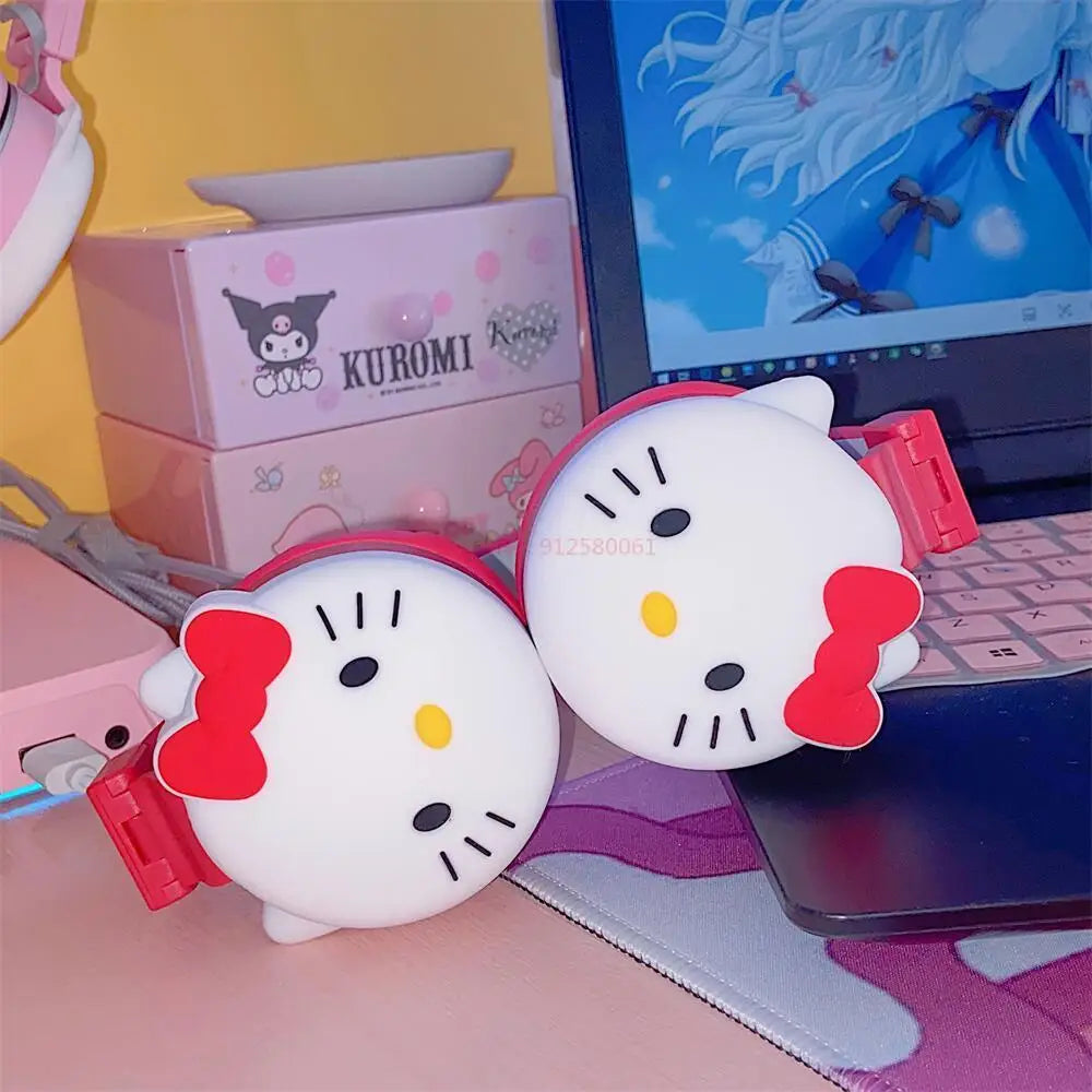 Hello Kitty Cute Bluetooth Headphone Wireless Headsets Anime Cartoon Stereo Headset Earphone With Mic Fashion Hottie Y2k Gifts