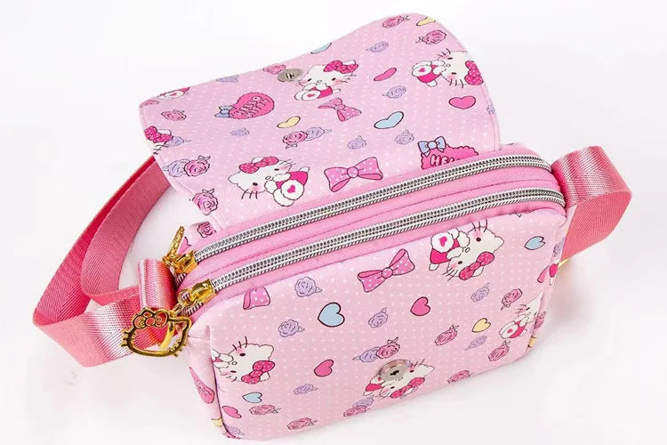 Kawaii Sanrio Hello Kitty Cartoon Anime Kuromi My Melody Messenger Bag Toy Cute Coin Purse Shoulder Bag Toy Girls Handbags