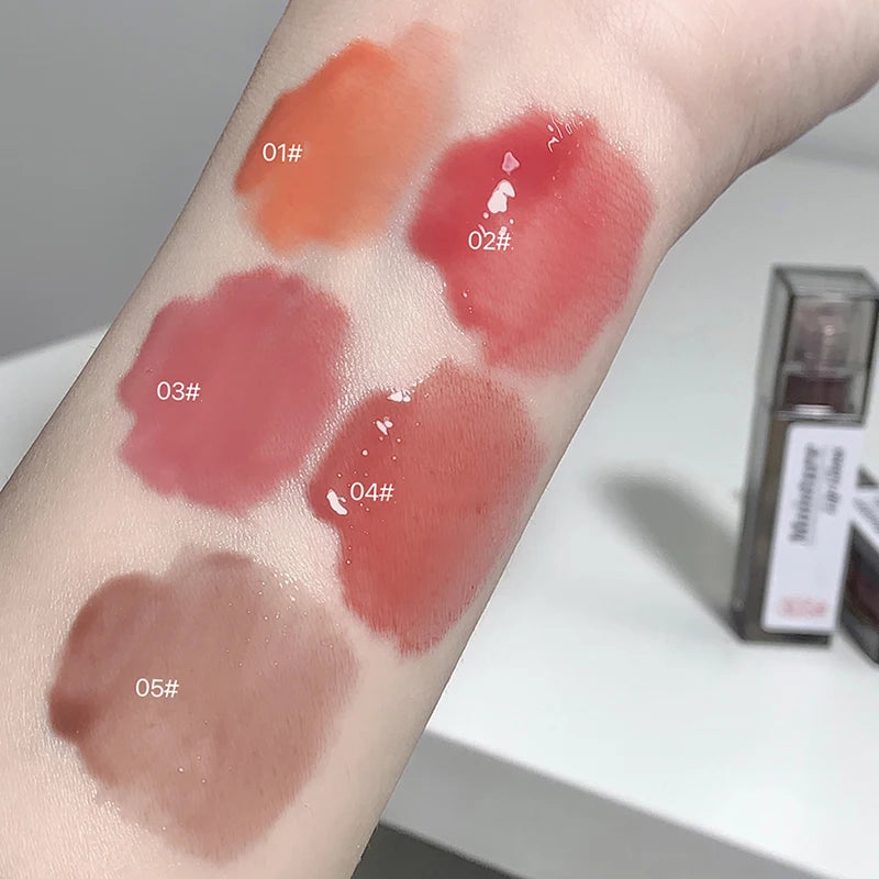 Nude Grey Mirror Lip Glaze Crystal Lip Tint Oil Clear Water Light Lip Gloss Lasting Non-stick Cup Punk Smoky Liquid Lipstick