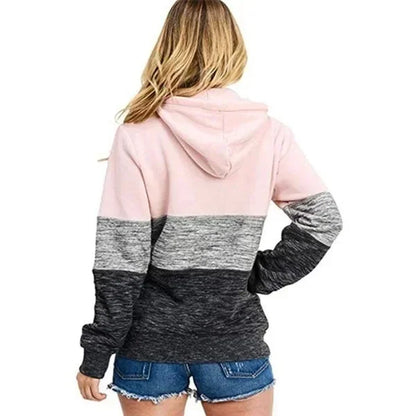 2024 Womens Tracksuit Printing Fashion Hoodied Sweatshirts Casual Outdoors Jogging Long Sleeve Pullover Lady Color Block Top