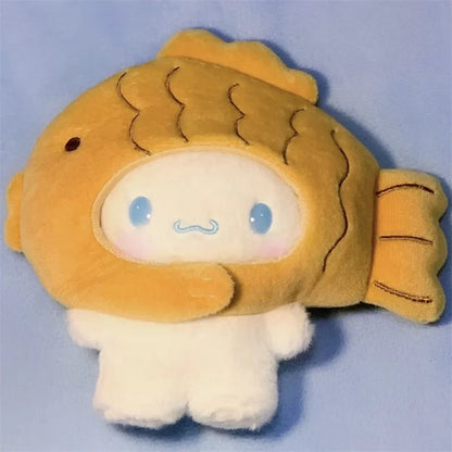 14Cm Sanrio Cinnamoroll Kawaii Stuffed Plushie Taiyaki Doll Cartoon Cute Plush Doll Doll Send Friends Birthday Gift Detachable