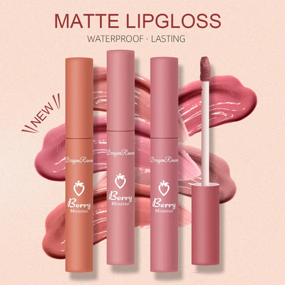 12colors Matte Lip Gloss Berry Mousse Velvet Lip Glaze Waterproof Lasting Not Easy To Fade Lipstick Sexy Lip Makeup Cosmetic New