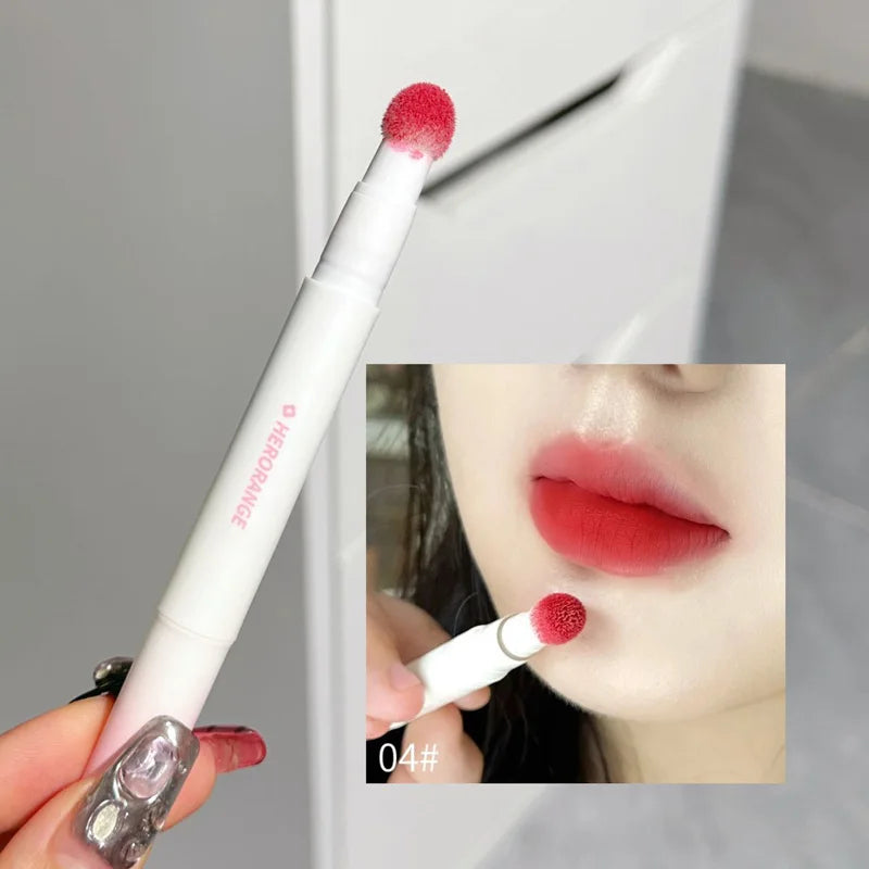 Fluffy Velvet Soft Lip Glaze Liquid Lipstick Cream Nude Matte Rose Red Pigment Waterproof Long Lasting Dye Cheek Lip Tint Paste