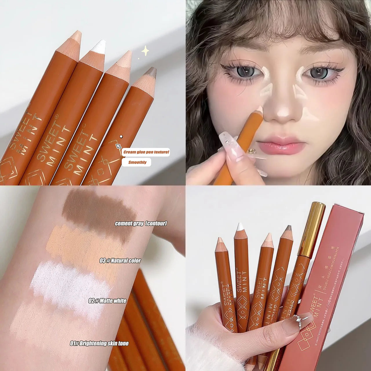 Double-head Sculpting Contour Pencil Makeup Facial Contouring Cement Gray Nose Shadow Cream Natural Stereoscopic Highlight Stick