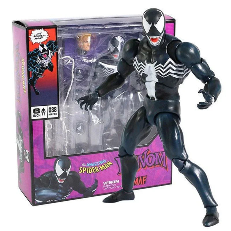 Mafex 088 Marvel Spider-Man Venom Comic Ver Re-Release Action Figures The Amazing Spiderman Collectible Toys Children For Gifts