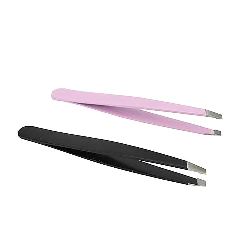 1PC Black Color Eyebrow Tweezer Hair Beauty Slanted Puller Stainless Steel Eye Brow Clips Hair Removal Makeup Tool Brand New