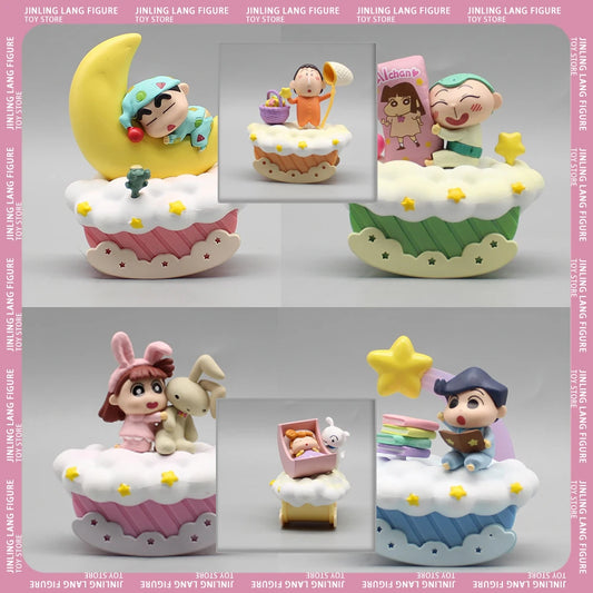 6pcs Crayon Shin-Chan Figure Good Night Figures 7cm Model Toys Figurine Statue Dolls Desktop Decoration Toys Birthday Gifts