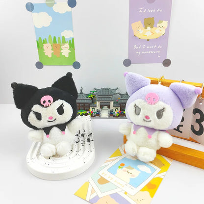 13CM Sanrio My Melody Cinnamoroll Kuromi Hello Kitty Purin Plush Anime Kawaii Plushie KeyChain Bag Decoration Doll Kids Gift Toy