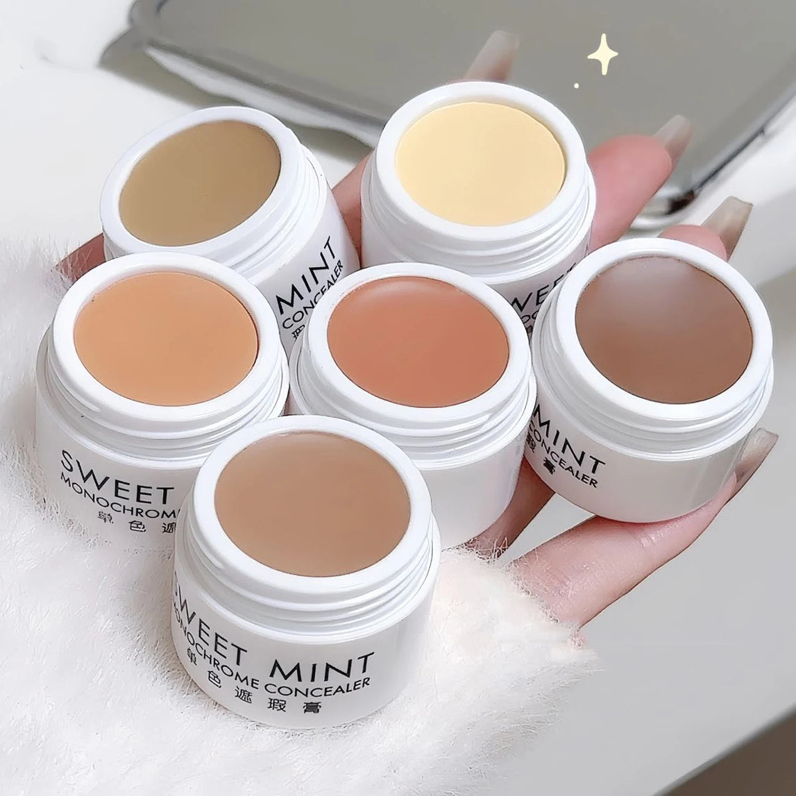 Moisturizing Concealer Cream Face Makeup Brown Contouring Waterproof Oil-Control Foundation Base Cover Dark Circles Acne Spots