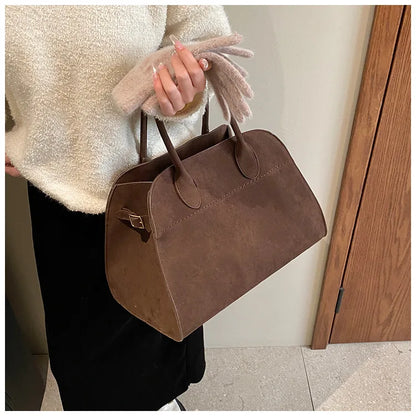 Ladies' Top-handle Bag High-end Feel Niche Design Large Capacity Vintage Commute Handbag For Autumn/winter Season