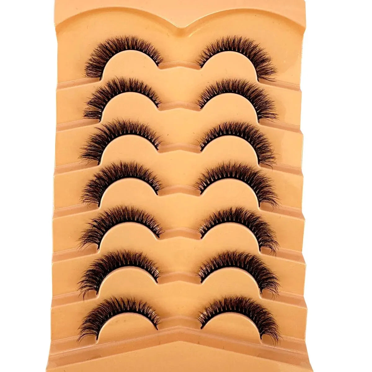 New 7 Pairs Lashes 3D Mink Fluffy Eyelashes Short Lasting Thick Wispy Natural Lashes Dramatic Volume Lashes Extension Thick Long