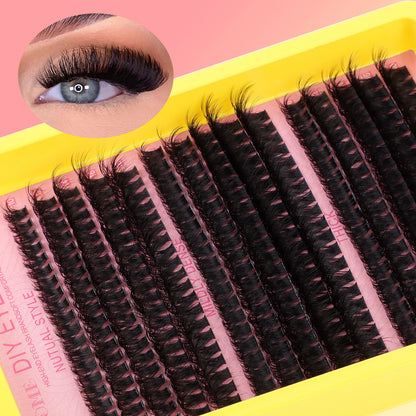 Fluffy Cluster Lashes set Bond and seal Glue Applicator kit Russian thick D Curl Natural eyelash Extension DIY Makeups supplies