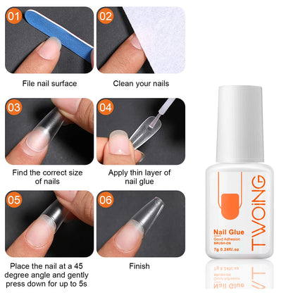 7g Super Strong Nail Glue For False Nail Tips, Acrylic Nails,Press On Nails,Fake Nails Art Decoration Lasting Adhesion