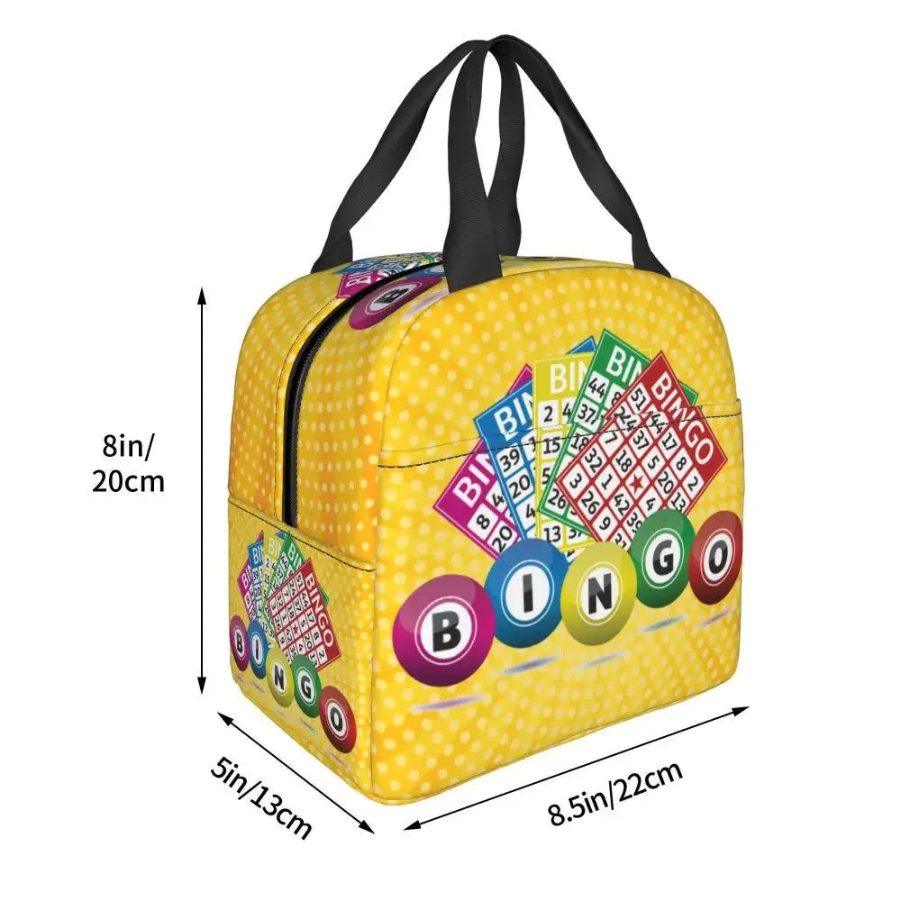 Hot Game Bingo Lunch Bag Leakproof Cooler Thermal Insulated Lunch Box For Women Kids School Beach Camping Travel Food Tote Bags