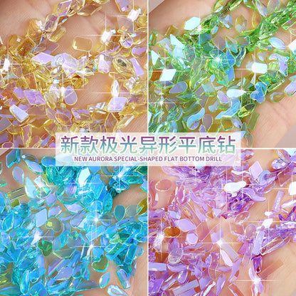 Nail Art Ice Clear Stone Mix Ice Stone Mix 100pcs Gel Nail Ingredients Large Capacity Pack 100PCS Clear Ice Mix Stone