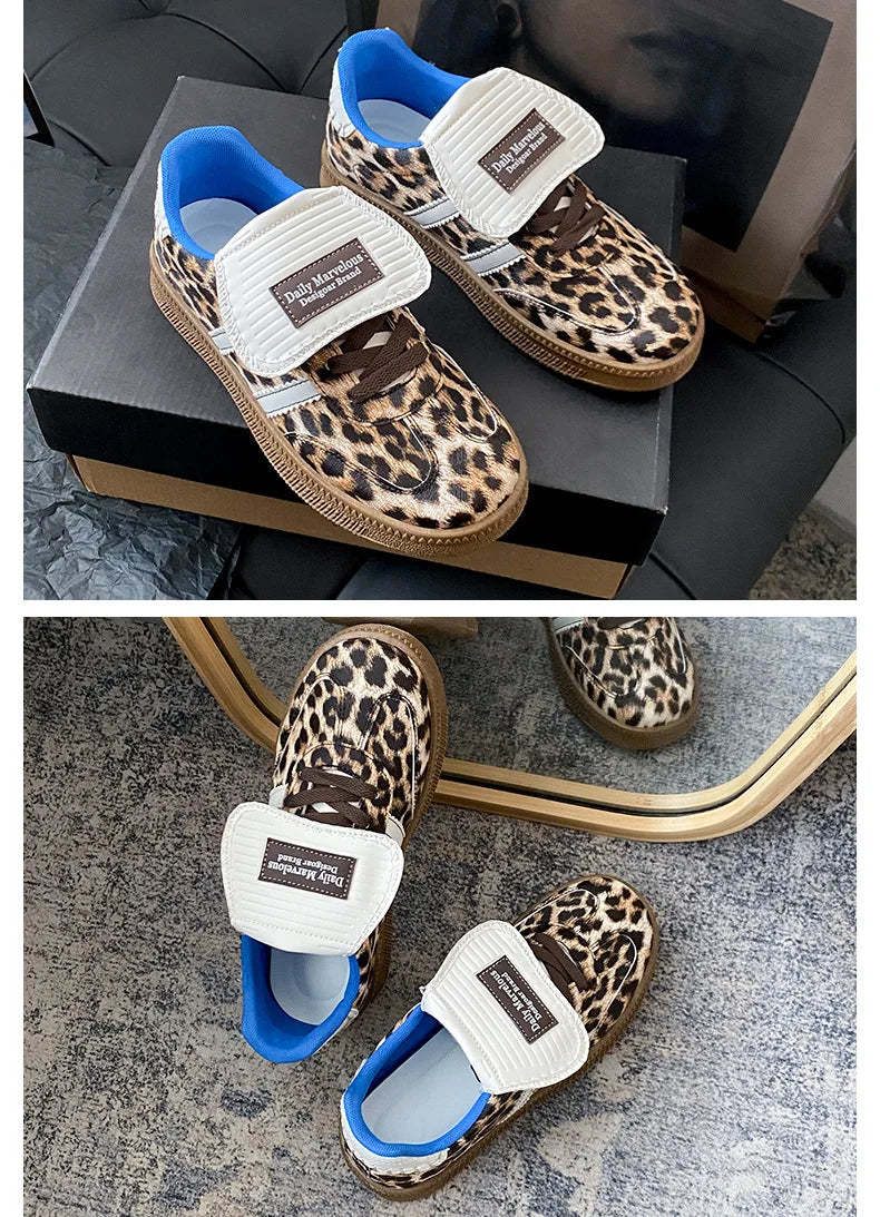 Brand Hot Fashion Leopard Shoes Women's Sneakers 2024 Trend Platform Skateboard Sneakers Woman Luxury Shoes zapatillas de mujer