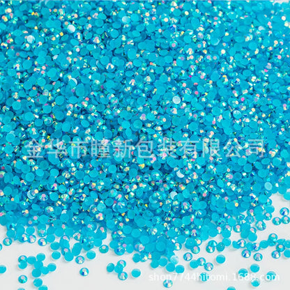 Factory Direct Sales Flats Bottom Resin Diamond Nail Art Diamond Colorful DIY Jelly AB 14 Faceted Fujisaki Diamond Mobile Pho...