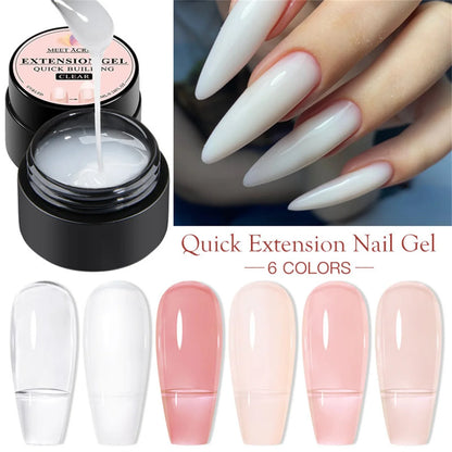 6pcs Gel Extension Nail Kit Quick Building Nail Extension Gel Polish Set 8ml Nude Pink UV Construction Gel For Nail Extensions