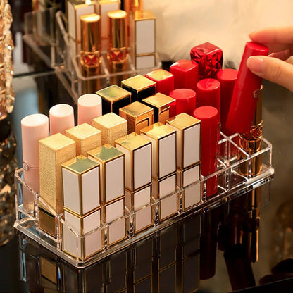 24/9 Grid Lipstick Box Acrylic Makeup Organizer Storage Box Lipstick Nail Polish Display Stand Holder Cosmetic Organizer Box