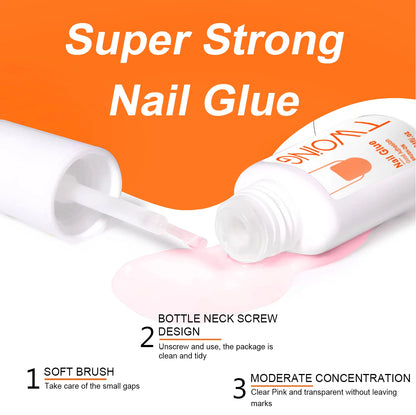 7g Super Strong Nail Glue For False Nail Tips, Acrylic Nails,Press On Nails,Fake Nails Art Decoration Lasting Adhesion