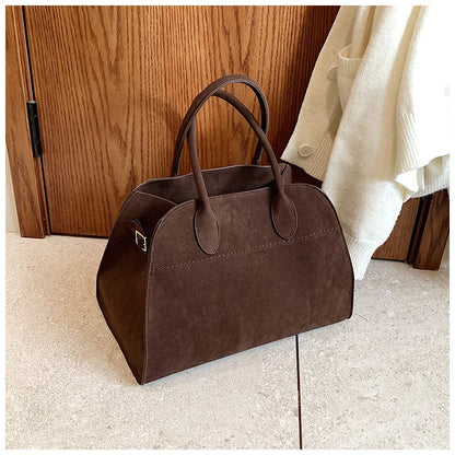 Ladies' Top-handle Bag High-end Feel Niche Design Large Capacity Vintage Commute Handbag For Autumn/winter Season