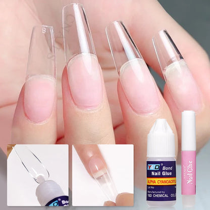 Nail Glue for Acrylic Nail Tips Fast-Dry Professional Nail Decoration Super Adhesive False Nail Tips Gel for Extension Manicure