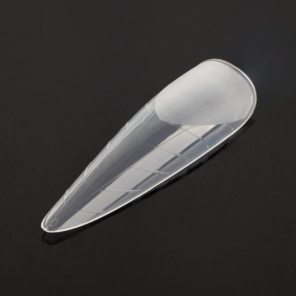 Resuseable Manicure Tool Full Cover Stiletto Coffin Almond Nail UV Gel Plastic Mold for Quick Building Nail Extension Dual Forms