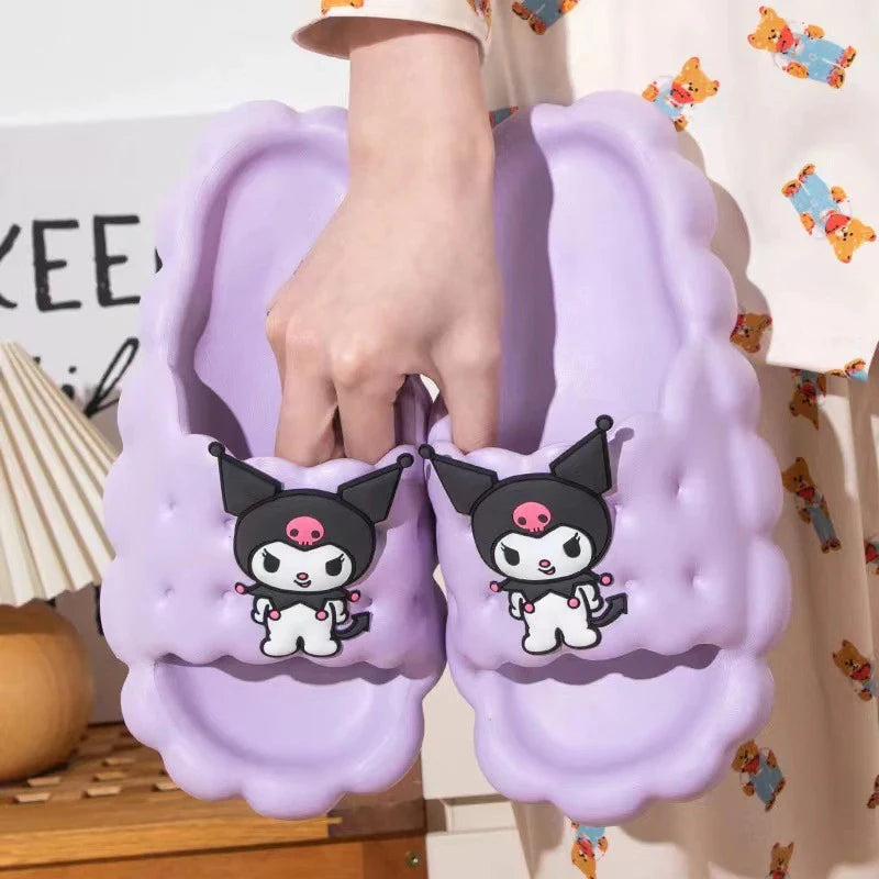 Sanrio Hello Kitty Slippers Kuromi Cartoon Kawaii Cute Anime Student Home Bathroom Bathing Anti-Slip Sandal New Children Gifts