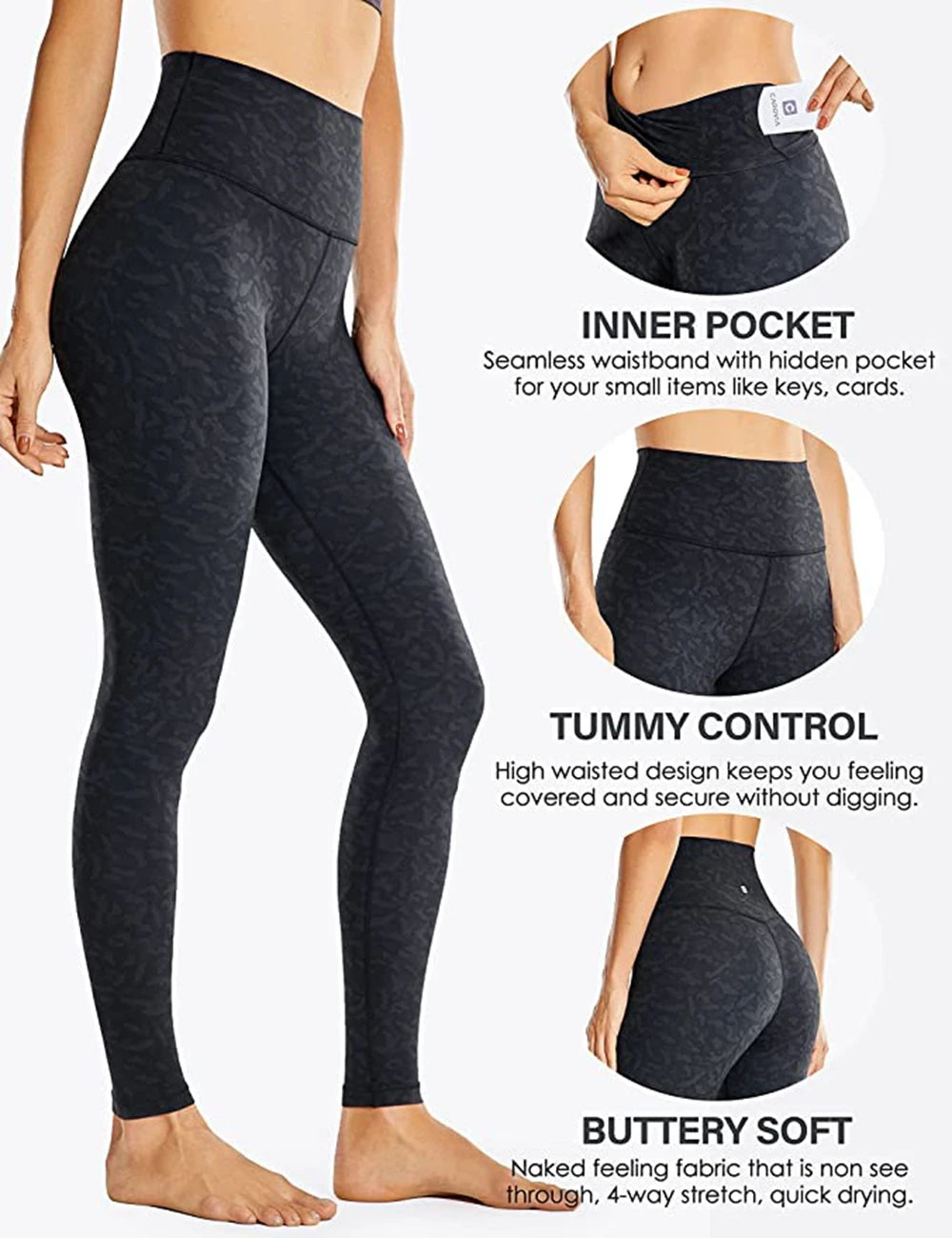 Yoga Leggings Workout Women's Workout High Waisted Leggings Tummy Control Yoga Pants Buttery Soft Full Length Pants