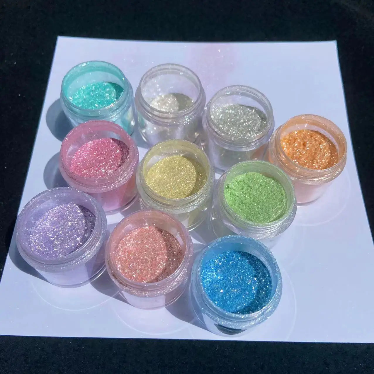 10Colors Sparkly Nail Glitter Powder Rainbow Crystal Diamond Pigment Dust Holographic DIY Manicure Chrome Nails Art Decoration