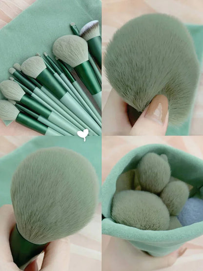 13 PCS Makeup Brushes Set Eye Shadow Foundation Women Cosmetic Brush Eyeshadow Blush Beauty Soft Make Up Tools Bag