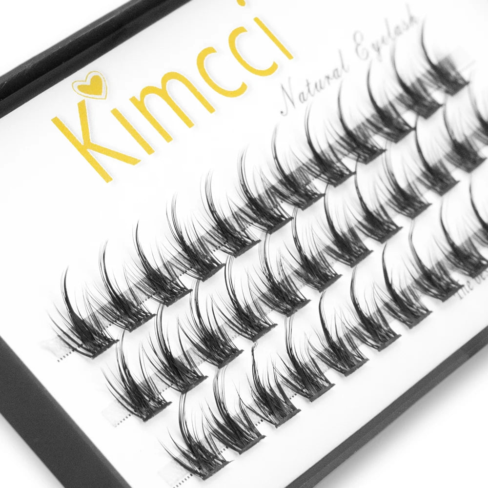 Kimcci 36 Segmented False Bundles Eyelashes Bundles Natural 3D Russian Volume Faux Eyelashes Individual Mink Eyelash Extension