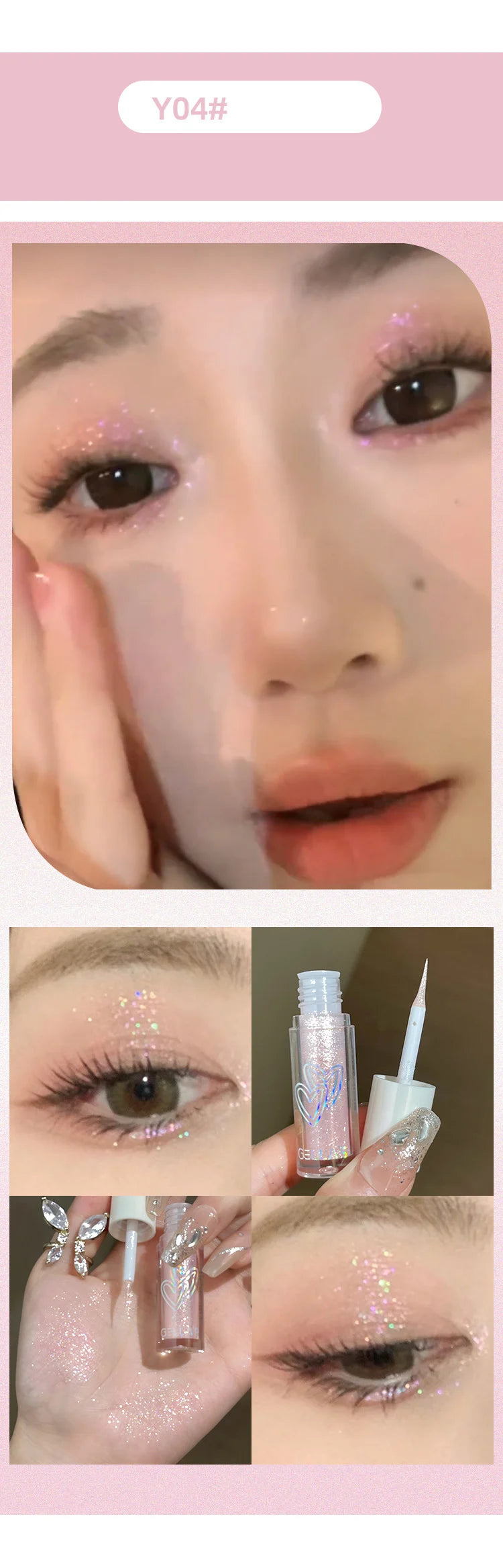 Liquid Glitter Eyeshadow Diamond Shiny Silver Eye Liners Waterproof Flash Sequins Gel Lying Silkworm Brightening Makeup Tools