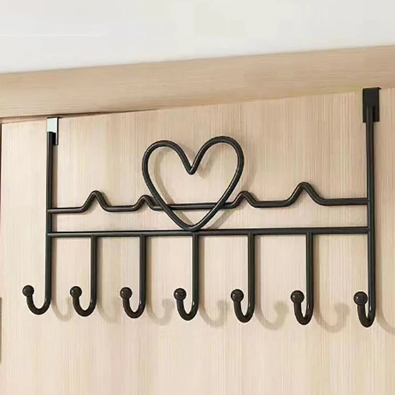 Heart-Shaped Door Behind Hook Storage Wall Hanging Clothes Hanger Hook Punch-free Hanger Bedroom Organizer Storage Accessories