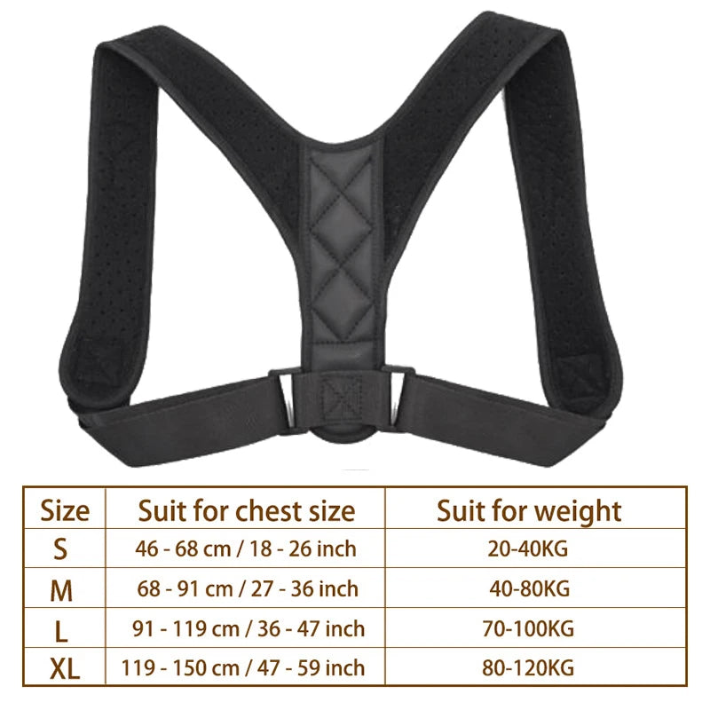 Back Posture Correction Belt Hunchback Corrector Adult Men and Women Sitting Posture Correction Belt Shoulder Straight Back