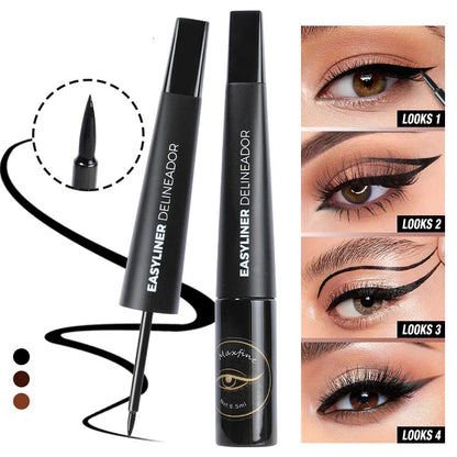 Matte Black Waterproof Liquid Eyeliner Pencil Sweatproof Quick Dry Easy To Wear High Pigment Brown Eye Liner Pen Eye Makeup Tool