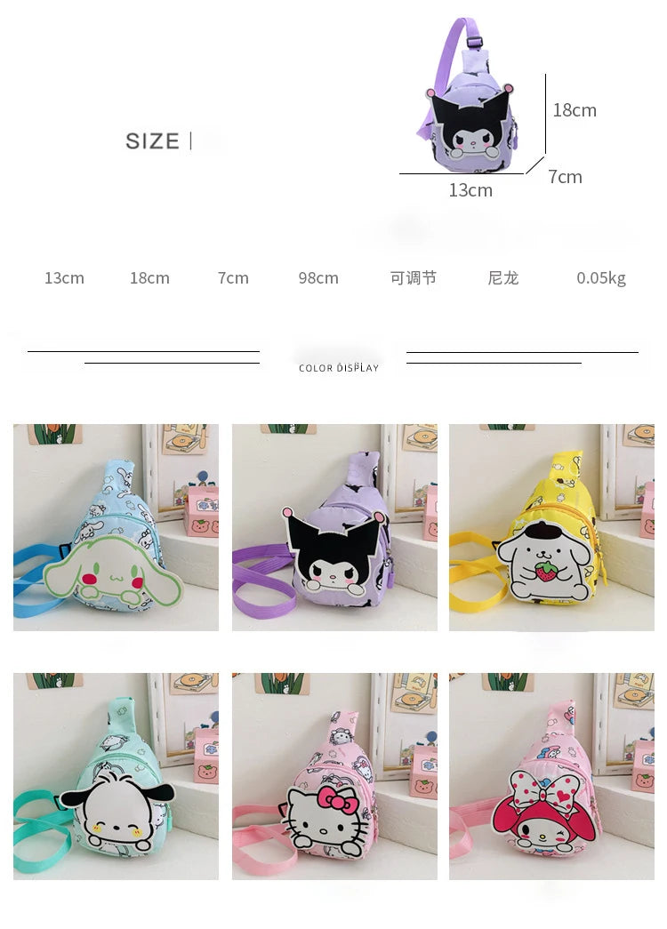 Sanrio Tide Children's Backpack Cartoon Cute Male and Girls Crossbody Shoulder Bag South Korea Ultra Light Children's chest bag