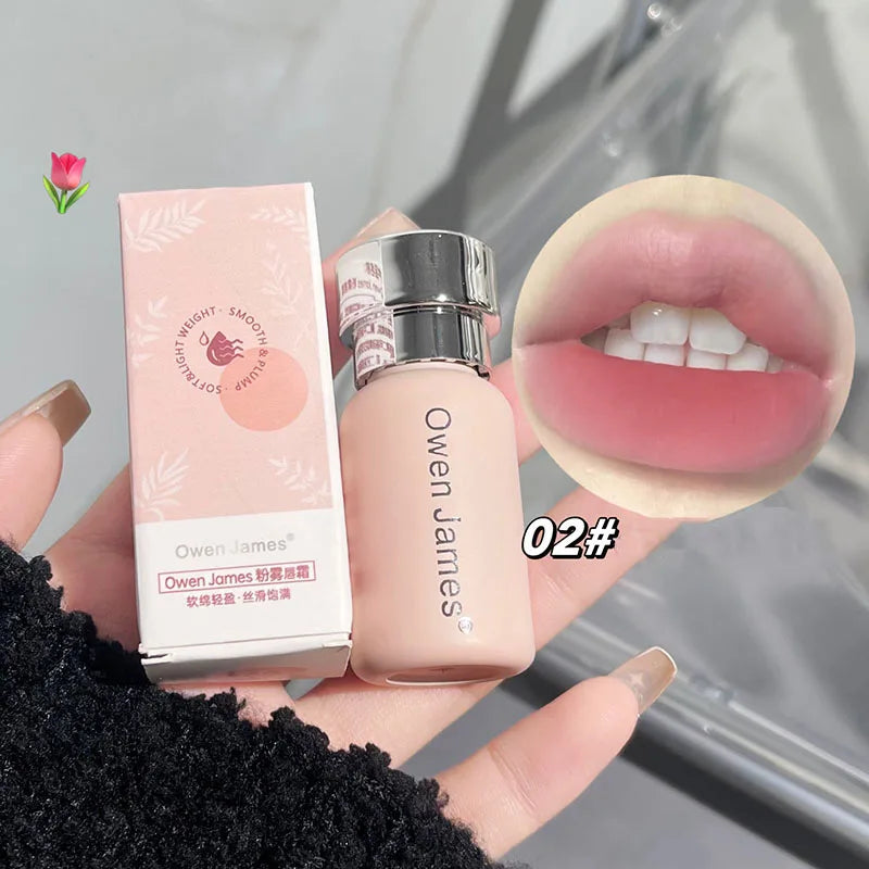 Small Bottle Pink Mist Lip Cream Mud Matte Velvet Lip Gloss Clay Long-lasting Color Non-drying Nude Peach Lip Glaze Rouge Tint