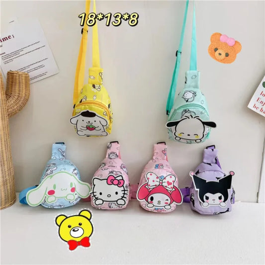 Sanrio Tide Children's Backpack Cartoon Cute Male and Girls Crossbody Shoulder Bag South Korea Ultra Light Children's chest bag