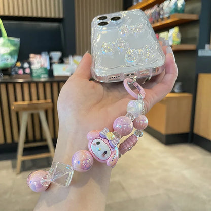 Sanrio Hello Kitty Phone Pendant Anime Cartoon Kitty Multiple Styles Beaded Phone Case Chain Keychain Backpack Accessories Gift