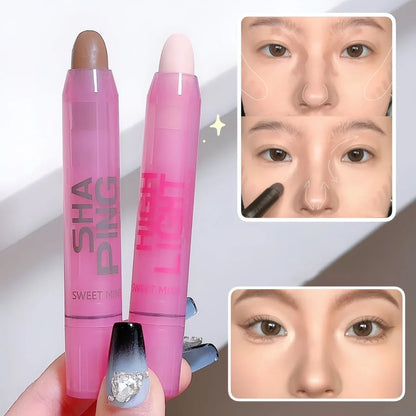 3D Facial Shaping Contour Pen Cream Makeup Highlight Stick High Gloss Brightening Natural Nose Shadow Repair Facial Flatness